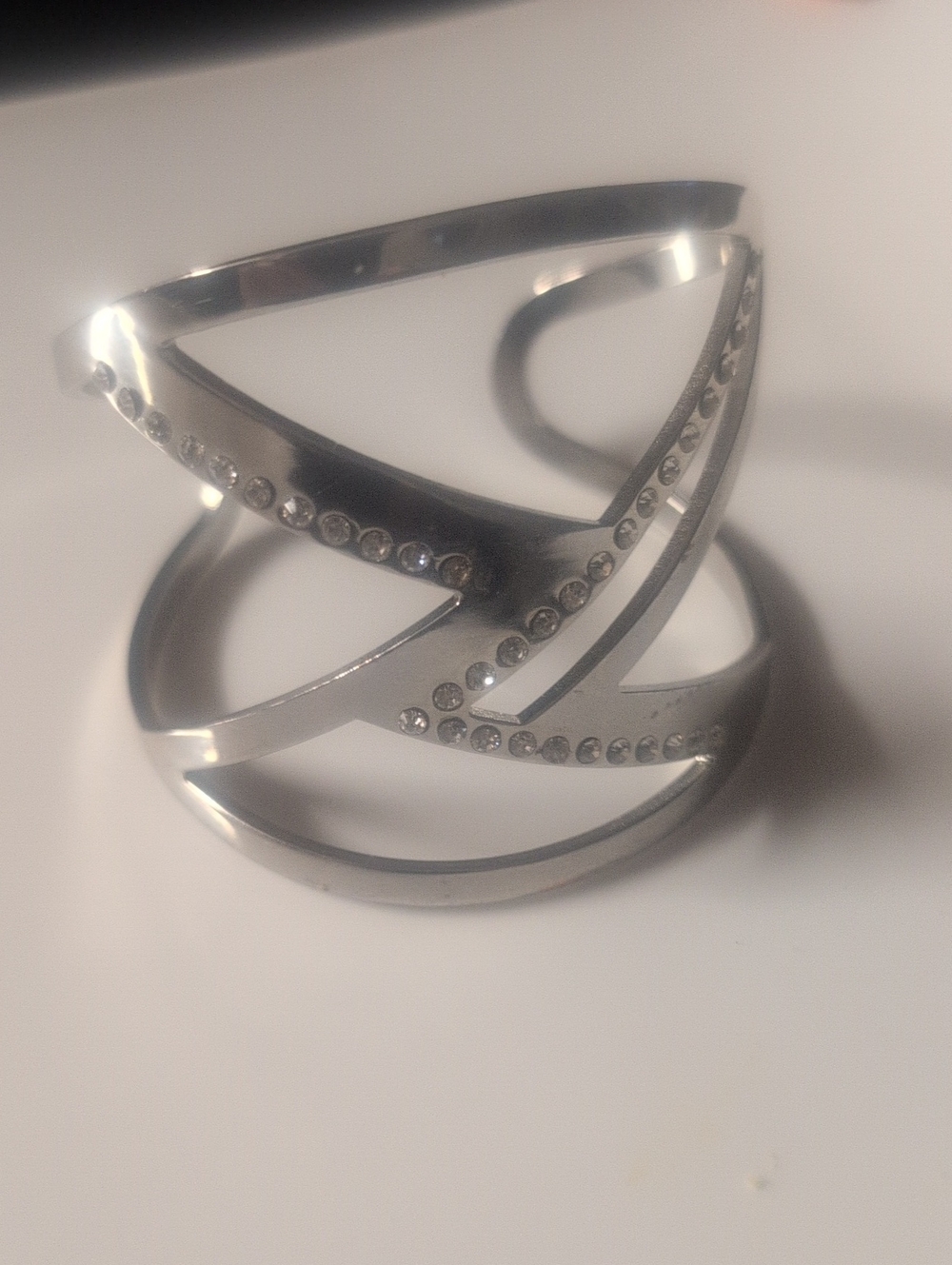 Elegant Silver Crystal Cuff Bracelet - Women Jewelry